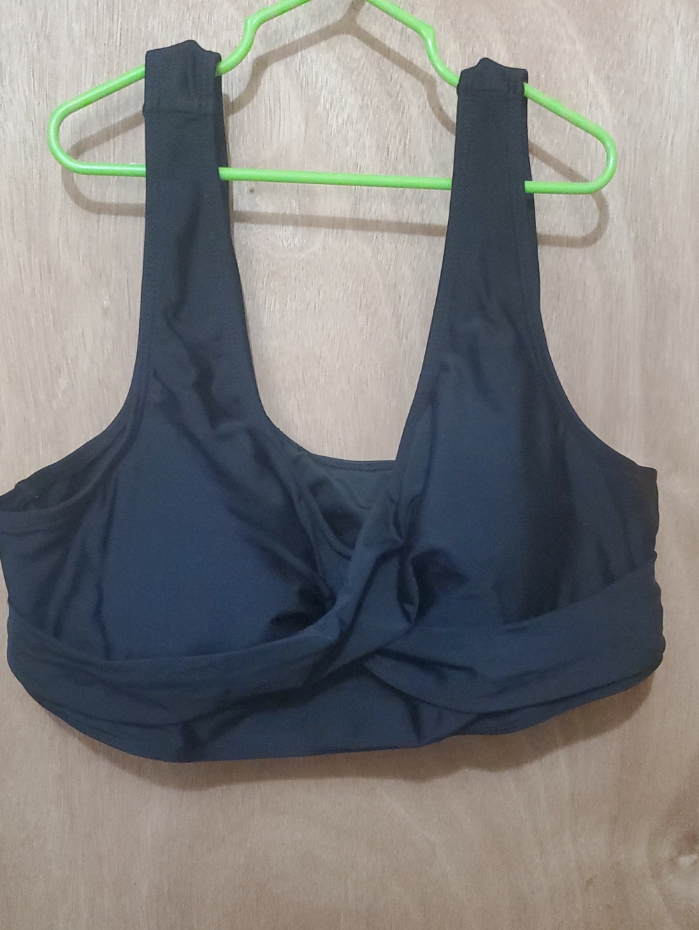 Black Twist-Front Swim Top Only